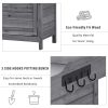 TOPMAX Outdoor 39" Potting Bench Table, Rustic Garden Wood Workstation Storage Cabinet Garden Shed with 2-Tier Shelves and Side Hook, Grey