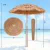 6 Feet Thatched Patio Umbrella with Tilt Design and Carrying Bag