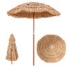 6 Feet Thatched Patio Umbrella with Tilt Design and Carrying Bag