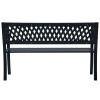 Patio Bench 49.2" Black Steel