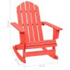 Patio Rocking Adirondack Chair Solid Fir Wood Red