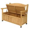 44inch Cedar Yard Storage Box With Backrest Armrest Bright Yellow