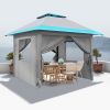 10' x 10' Outdoor Pop-up Canopy With 4 Sidewalls Blue&White