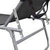 Folding Sun Lounger with Canopy Gray Aluminum