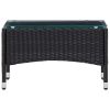 Coffee Table Black 23.6"x15.7"x14.2" Poly Rattan