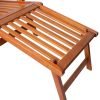 Patio Deck Chair with Footrest and Cushion Solid Wood Acacia