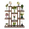 Artisasset 6-Story 11-Seat Indoor And Outdoor Multifunctional Carbonized Wood Plant Stand