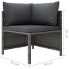 4-Seater Patio Sofa with Cushions Gray Poly Rattan