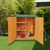 XWT011 WOODENSHED Natural for backyard garden big Tool storage Flat roof tool room 63.58"X 24.6"X 53.15"