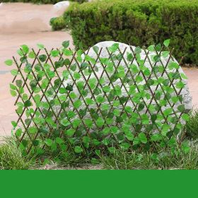 Simulation outdoor wooden fence (Option: Small more leaves-1pc)