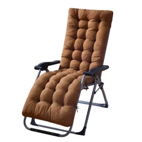 67x22in Chaise Lounger Cushion Recliner Rocking Chair Sofa Mat Deck Chair Cushion (Color: Coffee)