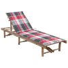 Patio Sun Lounger with Cushion Bamboo