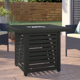 Living Source International 25" H x 30" W Steel Propane/Natural Gas Fire Pit Table (Black: 1)