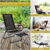 4 Pieces Patio Adjustable Back Folding Dining Chair Ottoman Set