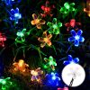 Solar Cherry Blossom Light String LED Peach Blossom Decorative Lights Christmas Festival Courtyard Transparent Flower Light Belt