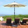 9ft Aluminum Patio Umbrella w/ 32 LEDs Beige