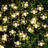 Solar Cherry Blossom Light String LED Peach Blossom Decorative Lights Christmas Festival Courtyard Transparent Flower Light Belt