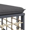 3 Piece Patio Lounge Set with Cushions Anthracite Poly Rattan