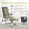 4 Pieces Patio Adjustable Back Folding Dining Chair Ottoman Set