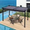 13x10 Ft Outdoor Patio Retractable Pergola With Canopy Sunshelter Pergola for Gardens; Terraces; Backyard