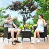 3 Pieces Ergonomic Wicker Patio Conversation Set