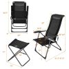 4 Pieces Patio Adjustable Back Folding Dining Chair Ottoman Set