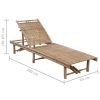 Patio Sun Lounger with Cushion Bamboo