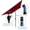 6 x 9ft Patio Umbrella Outdoor Waterproof Umbrella with Crank and Push Button Tilt without flap for Garden Backyard Pool Swimming Pool Market