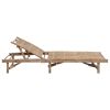 Patio Sun Lounger with Cushion Bamboo