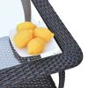 5-Person Rattan Patio Conversation Sets for Garden Backyard, Navy Blue