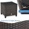 3 Pieces Rattan Patio Furniture Set with Washable Cushion